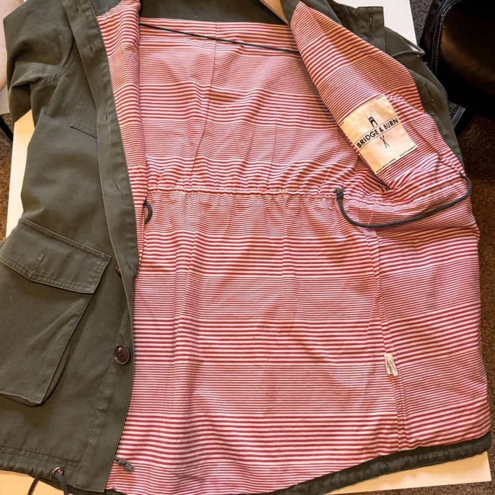 Bridge & Burn Long 💯% Cotton Hooded Button Up Jacket Women’s size small - Picture 10 of 14